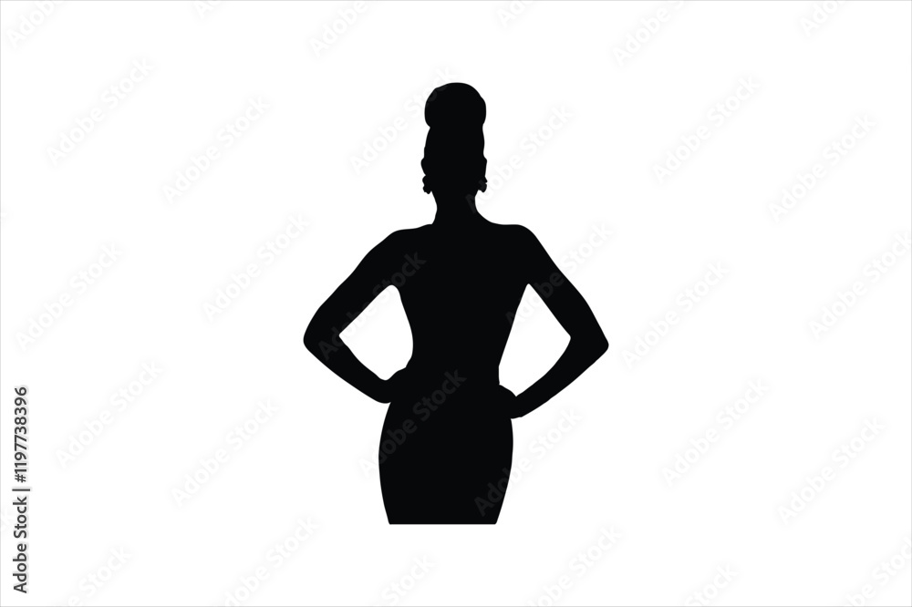 Female model vector illustration on white background. women silhouette. Female model vector illustration on white background. women silhouette.