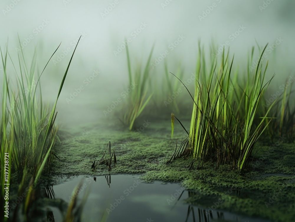Swampy Wetlands: A Moss-Covered Marshland Swampy Wetlands: A Moss-Covered Marshland