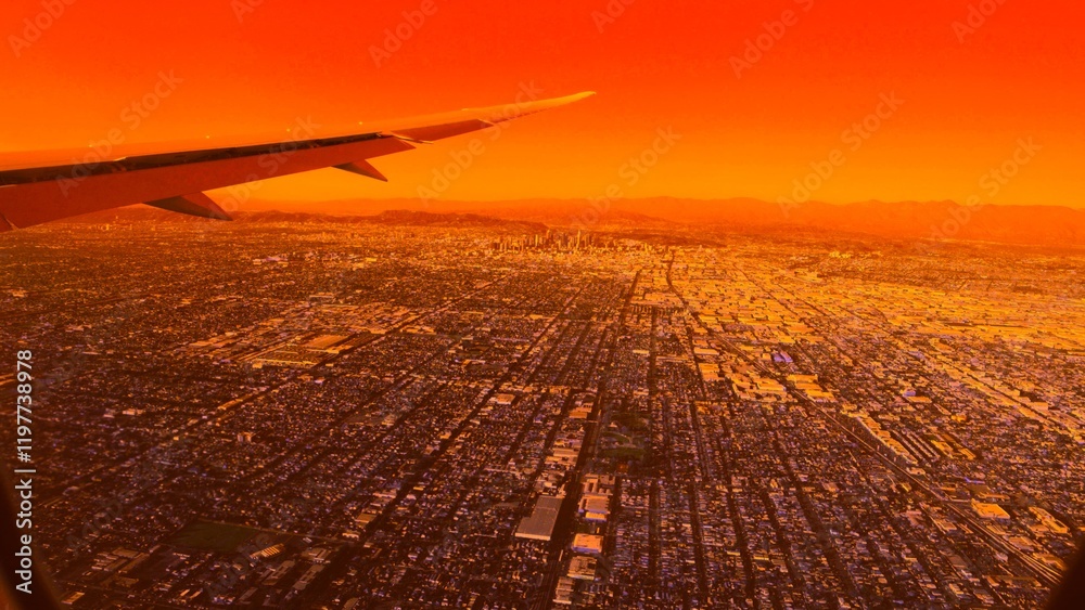 Thick wildfire smoke envelops Los Angeles as seen from above