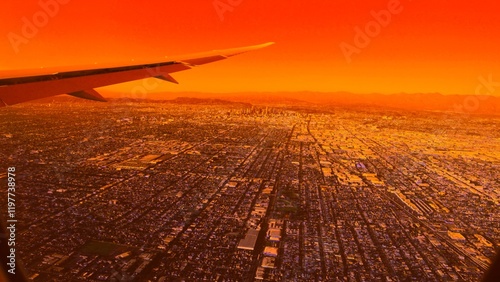 Obraz na płótnie Thick wildfire smoke envelops Los Angeles as seen from above w salonie