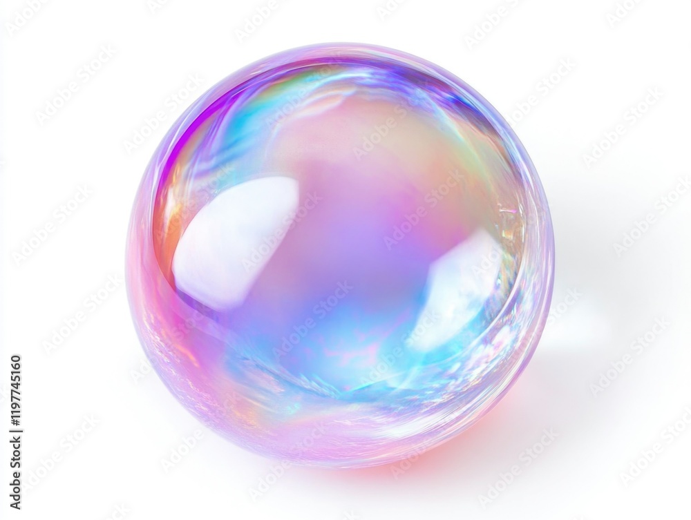 Obraz premium Whimsical Dreams: A Collection of Transparent Bubbles with Holographic Patterns