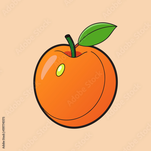 vector illustration of a nectarine