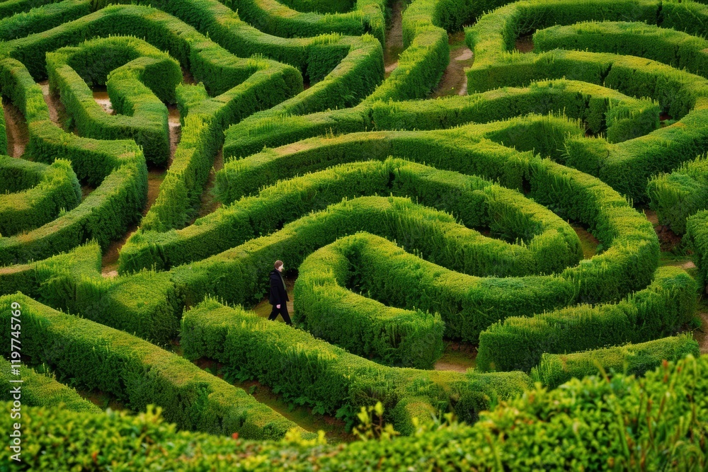 Abstract maze with human figure showing complexities of life decisions. Abstract maze with human figure showing complexities of life decisions.