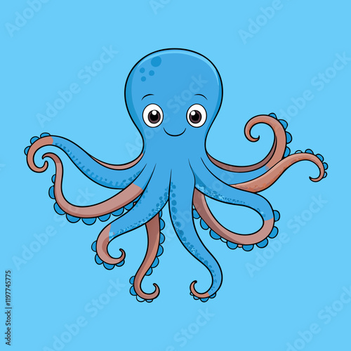octopus cartoon vector