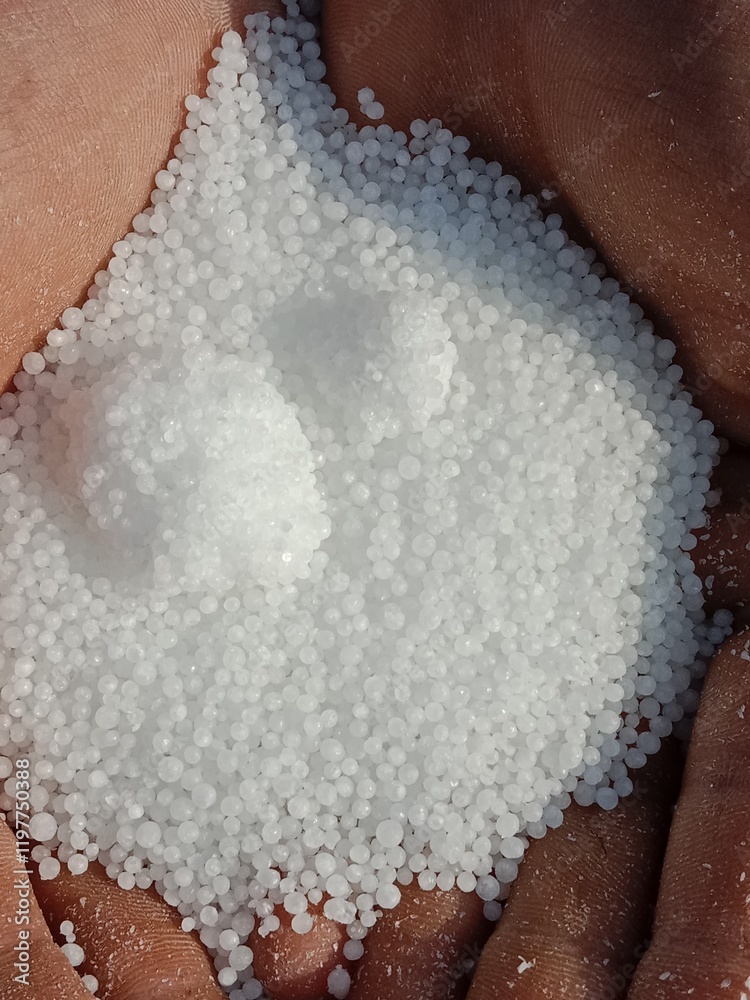 Fototapeta premium white fertilizer or a crystal of nitrogen fertilizer