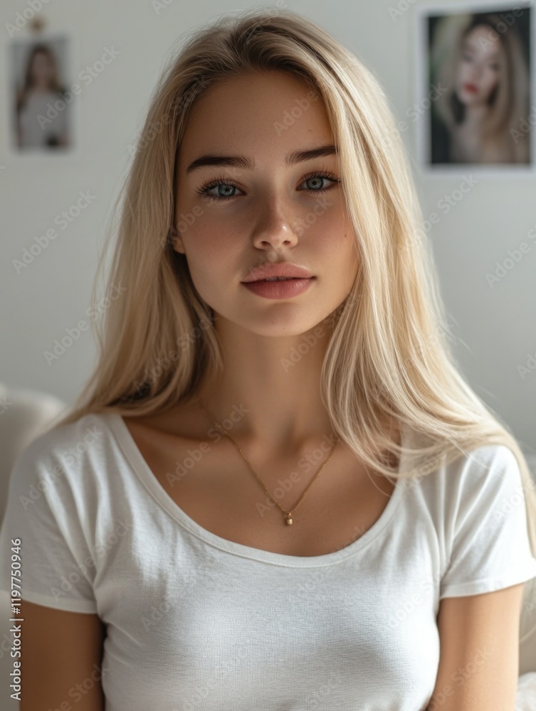 Blonde Woman, Portrait Style, Close-up Blonde Woman, Portrait Style, Close-up