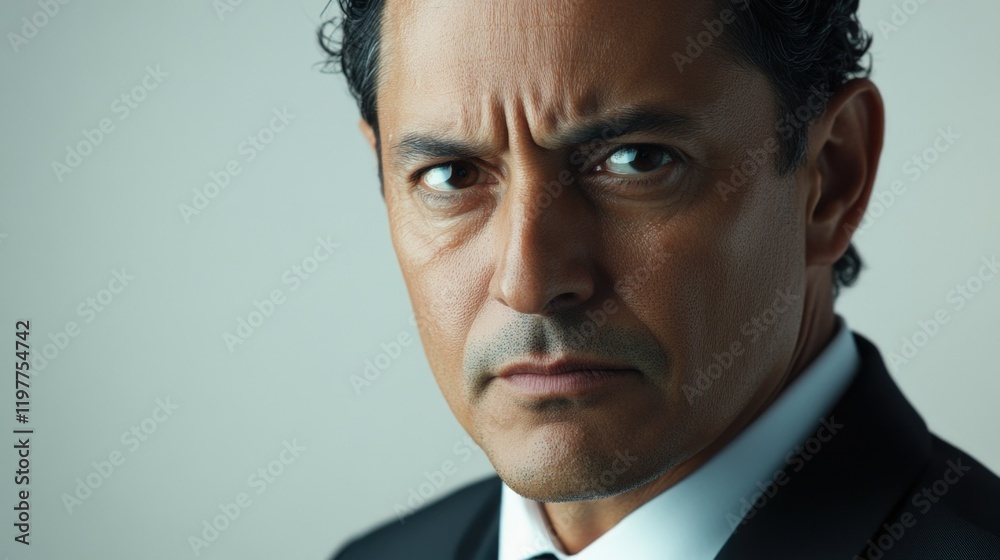Intense Expression: A Man's Profile Photo