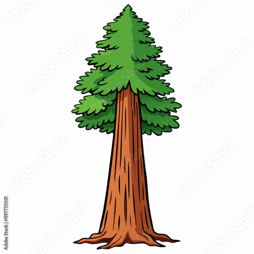 illustration of a sequoia tree