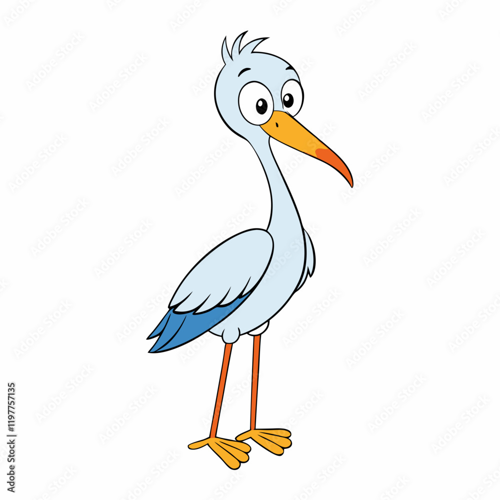 Fototapeta premium white stork on white background
