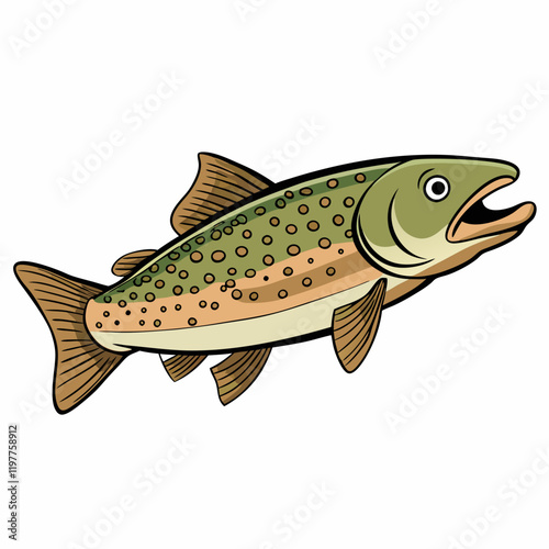 vector illustration of a trout fish