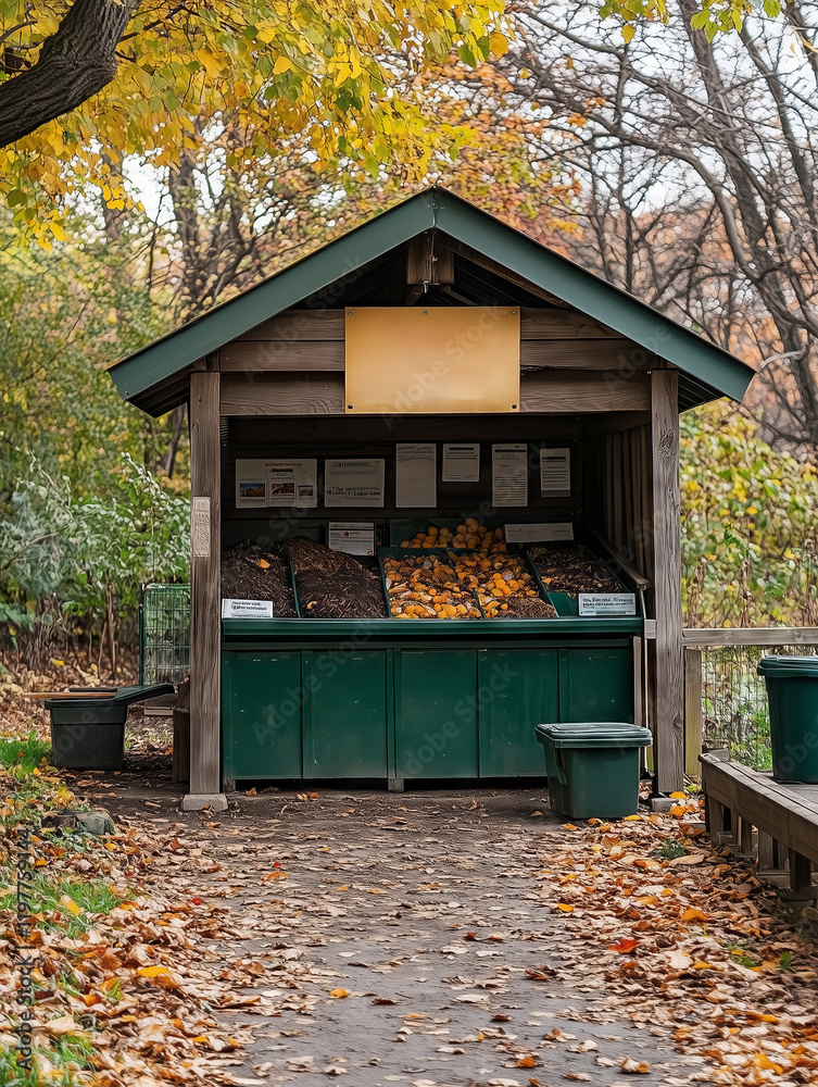 Engaging with nature at a community composting center in autumn Engaging with nature at a community composting center in autumn