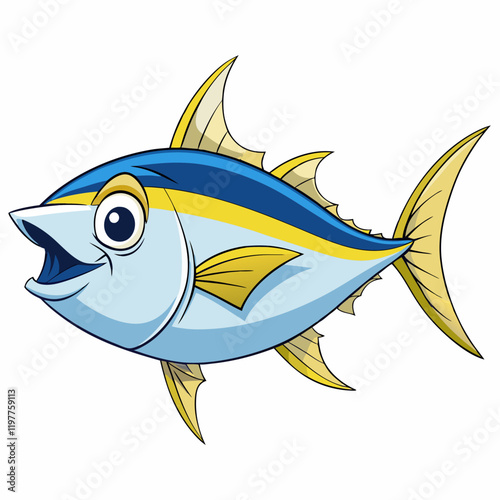 fish on blue background tuna
