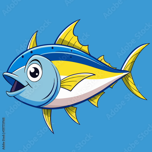 fish on blue background tuna