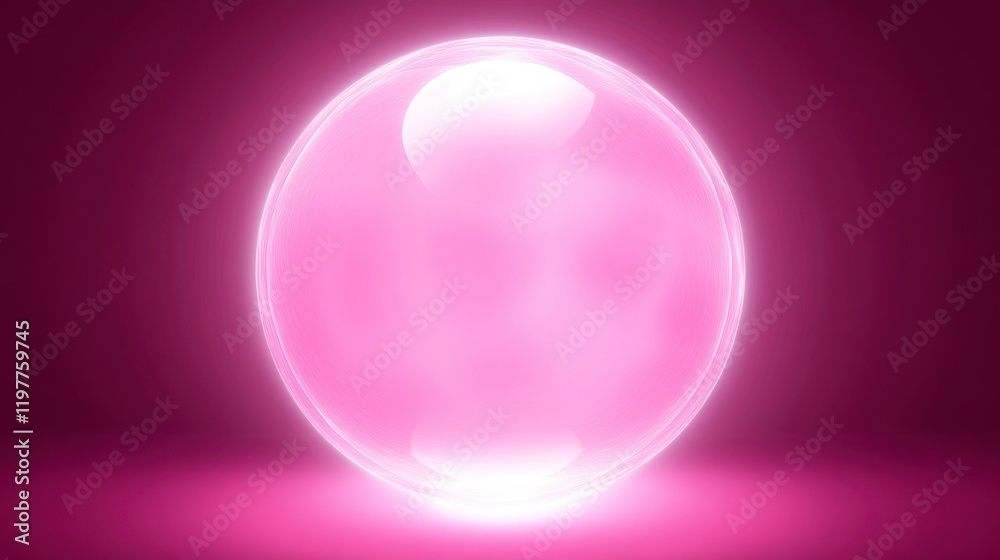 Obraz premium Enthralling Pink Sphere: A Radiant Abstract Digital Art