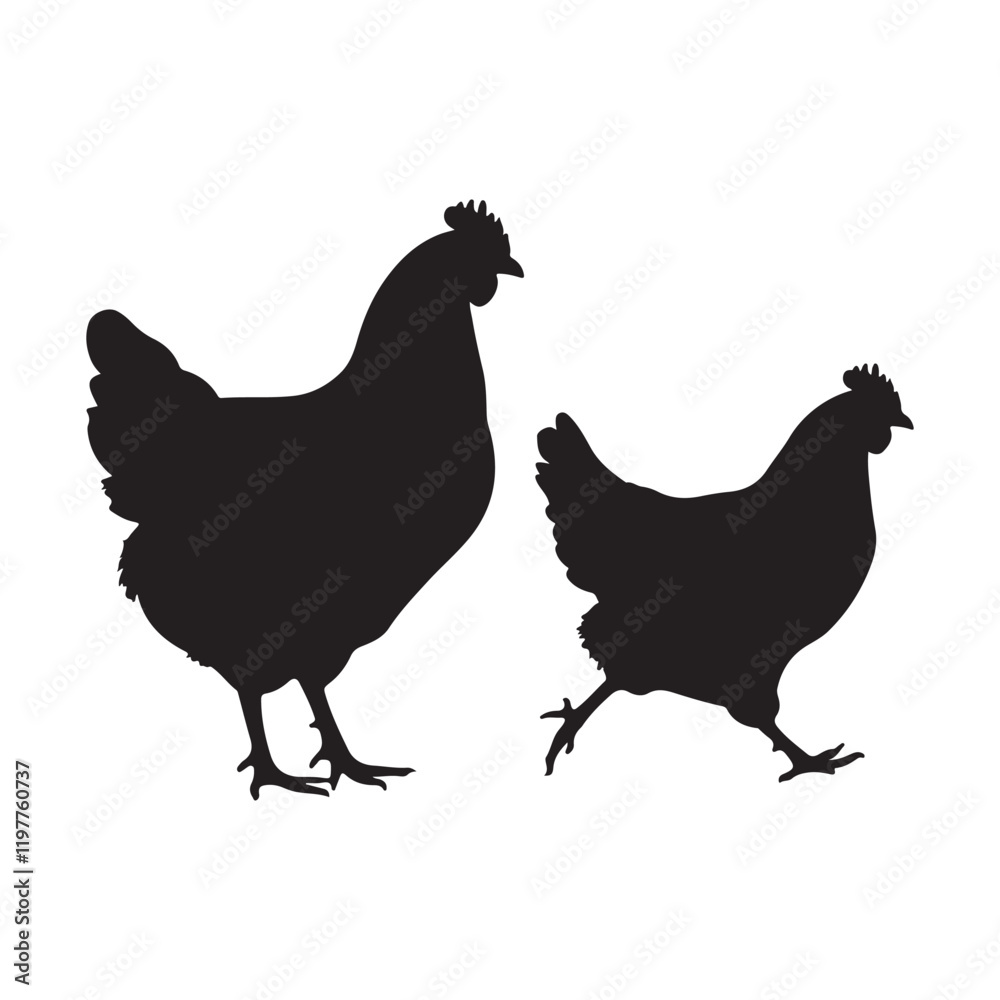 Fototapeta premium Hen vector icon on white background Art & Illustration. chicken vector, hen vector, poultry vector.