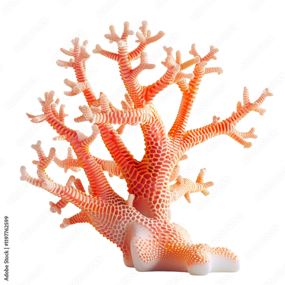 Stunning orange coral isolated on white background showcasing intricate details and textures a beautiful underwater specimen perfect for marine biology or nature studies Stunning orange coral isolated on white background showcasing intricate details and textures a beautiful underwater specimen perfect for marine biology or nature studies