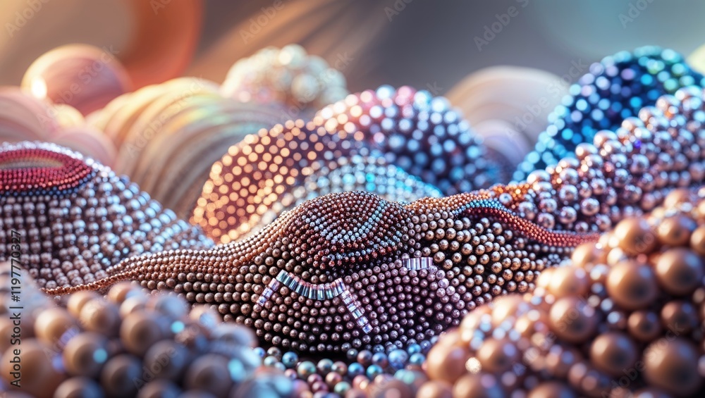 Abstract Textured Landscape of Beaded Hills with Soft Light and Blurred Background Abstract Textured Landscape of Beaded Hills with Soft Light and Blurred Background