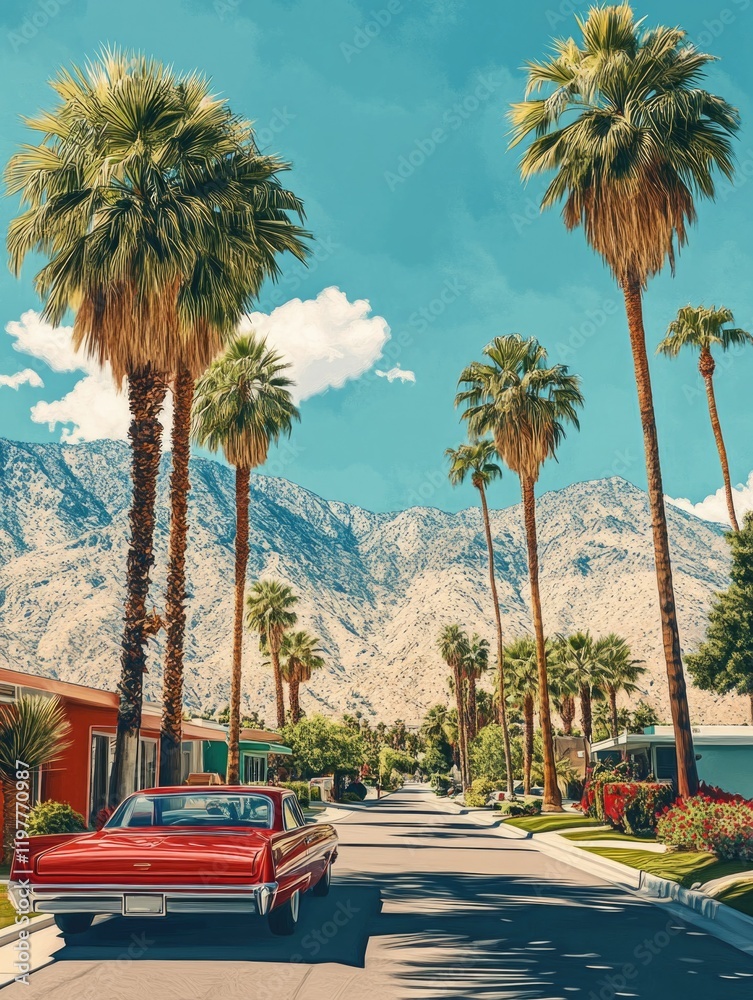 Vintage Palm Springs Motel Scene