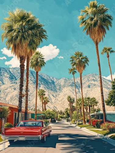 Vintage Palm Springs Motel Scene