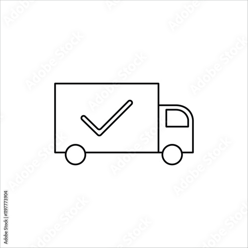 Icon Ecommerce truck and checklist