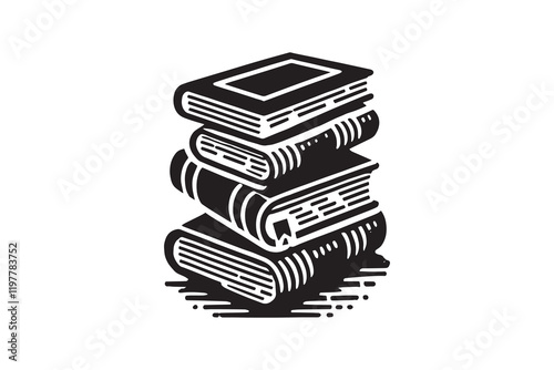 Book silhouette and vector for book lover