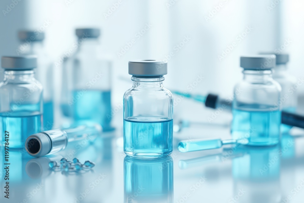 several vials of liquid sitting on a table several vials of liquid sitting on a table