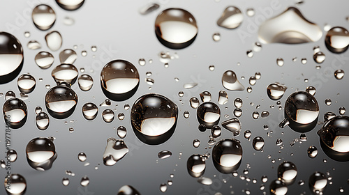 Rain transparent drops flow down the glass.Realistic wet condensation texture.Fresh water splash effect on the surface.Liquid spreading droplet shapes.