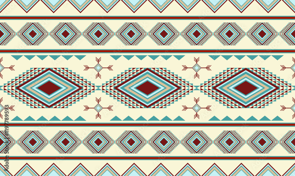 Obraz premium Western design shapes in a seamless repeat pattern - Vector Illustration