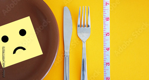 Tableau sur toile Anorexia, bulimia and eating disorder concept