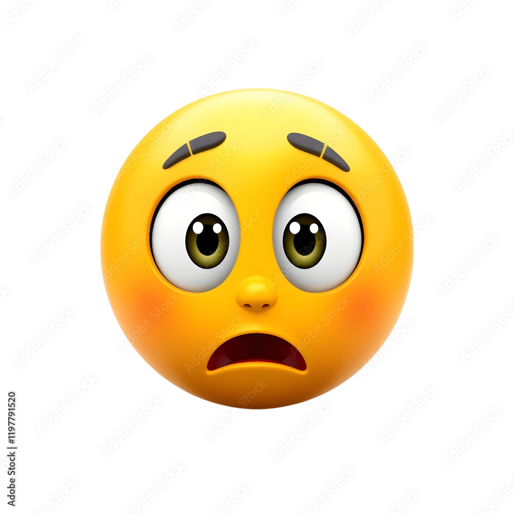 Fototapeta premium Shocked Emoji Face - 3D Illustration