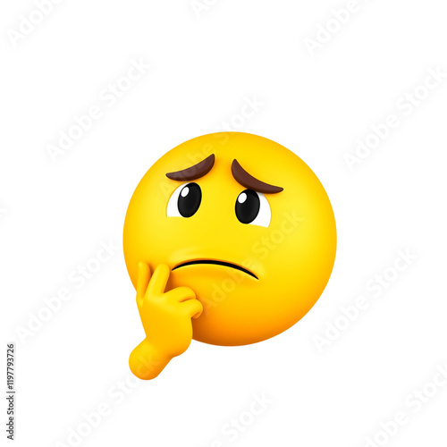 Thinking Emoji Face - 3D Illustration