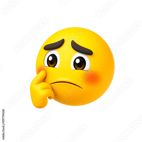 Thinking Emoji Face - 3D Illustration