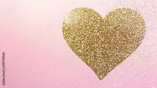 Gold glitter effect with subtle pink gradients for Valentine's Day