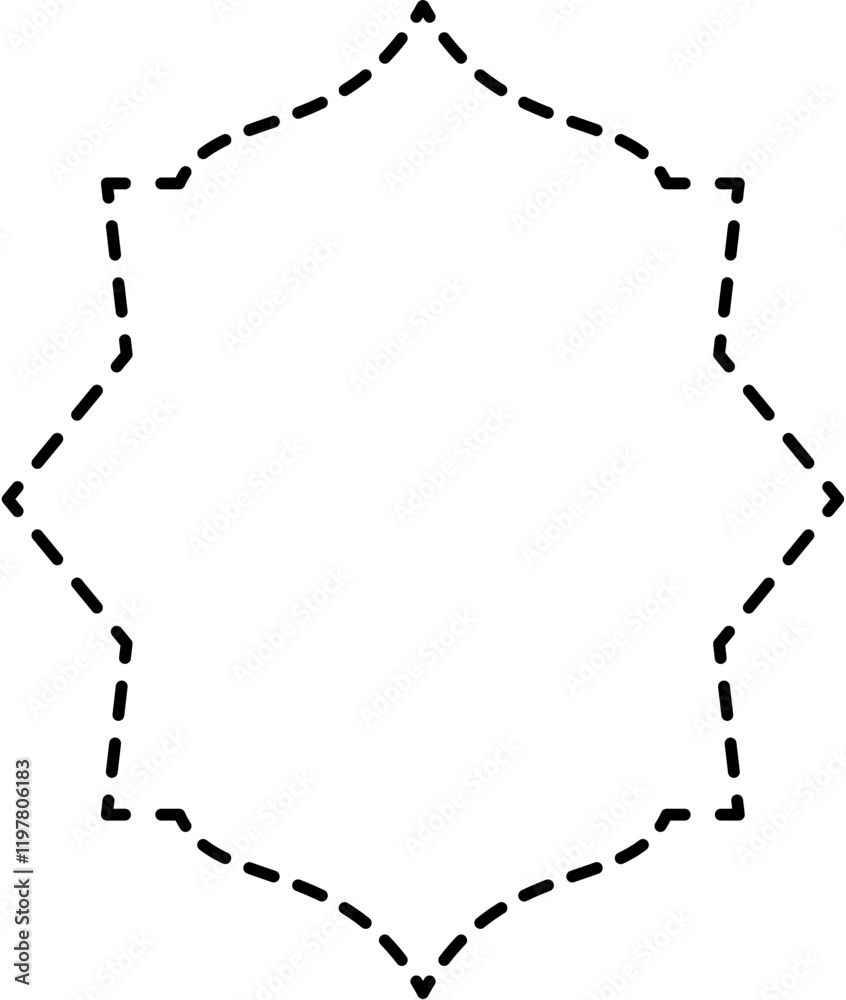 Fototapeta premium islamic decorative shape dash dotted line, suitable for ramadan eid mubarak