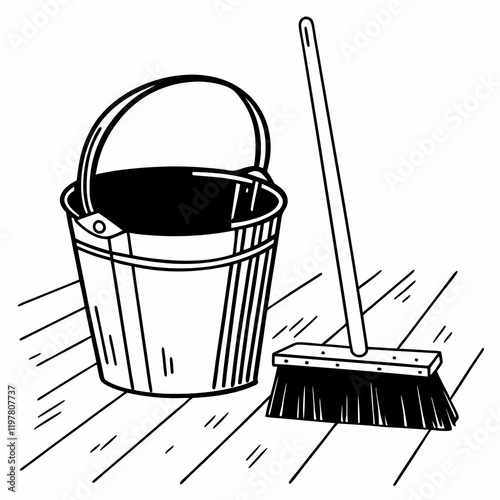 bucket and mop