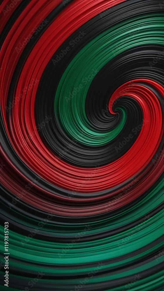 Fototapeta premium A row of green and black stripes