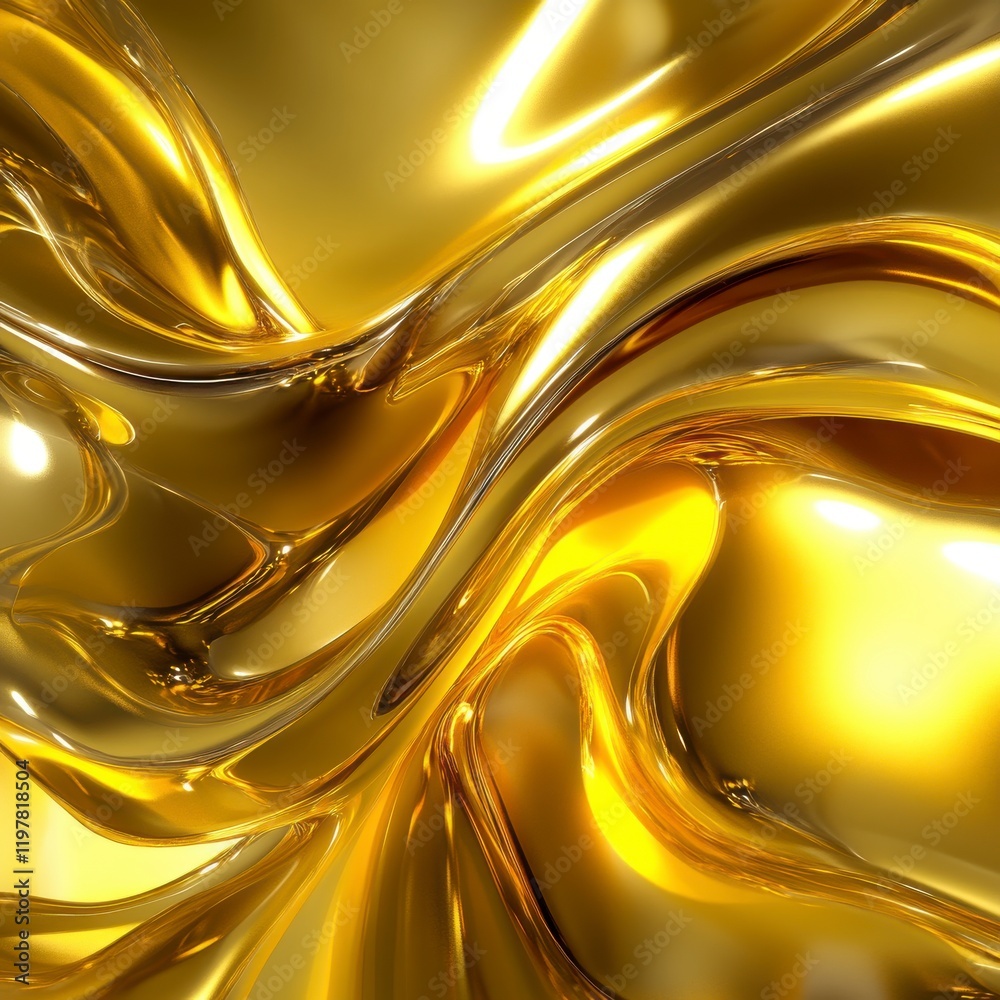 Obraz premium Golden Liquid Flowing Art Abstract Background Design