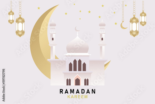 Ramadan kareem background design, modern islamic banner collection, arabic, ied mubarak celebration, poster, flyer, advertising illustration design vector