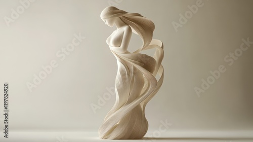 Wallpaper Mural Sculpted female form with draped cloth on plain backdrop, suitable for art print or website Torontodigital.ca