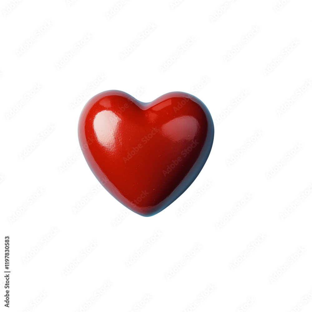 Fototapeta premium Red heart isolated on clear transparent background