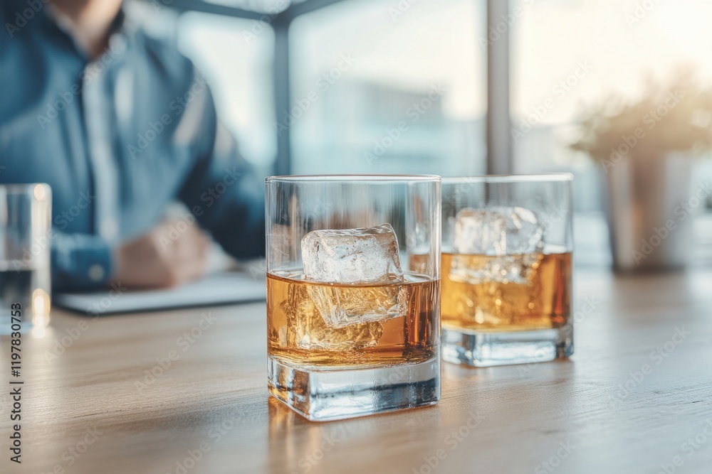 Relaxing with a drink in a modern setting during late afternoon Relaxing with a drink in a modern setting during late afternoon