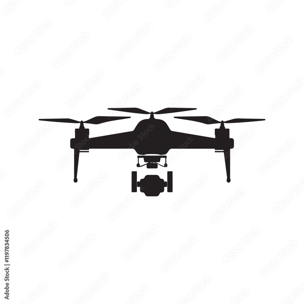 vector of black silhouette of drone vector of black silhouette of drone