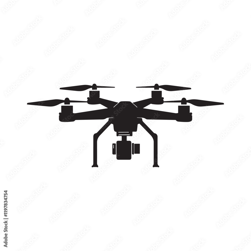 vector of black silhouette of drone vector of black silhouette of drone