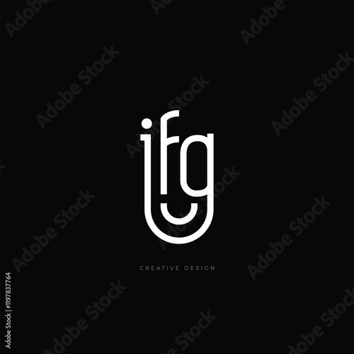 Letter design IFG minimal creative concept photo