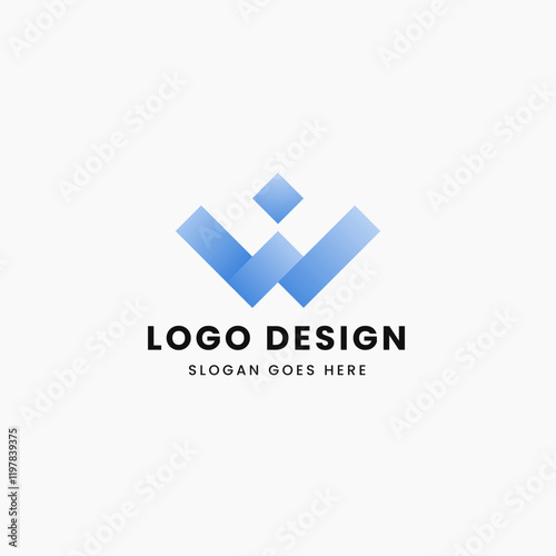 Creative W logo design for bussines