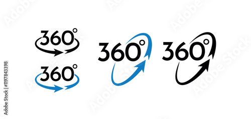 Set of Creative 360° Rotation Vectors - High-Quality Graphic Resources