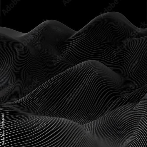 Abstract Black and White Geometric Waves: A Stunning Visual Composition