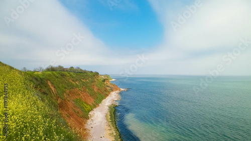 Cliffs on the Black Sea coast, Romania. photo