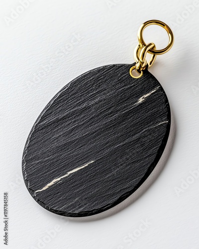 Price Tag, Black Oval, Isolate on White, a minimalist oval-shaped black price tag, perfectly symmetrical photo