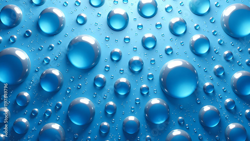 Wallpaper Mural Glass drops on blue background Torontodigital.ca